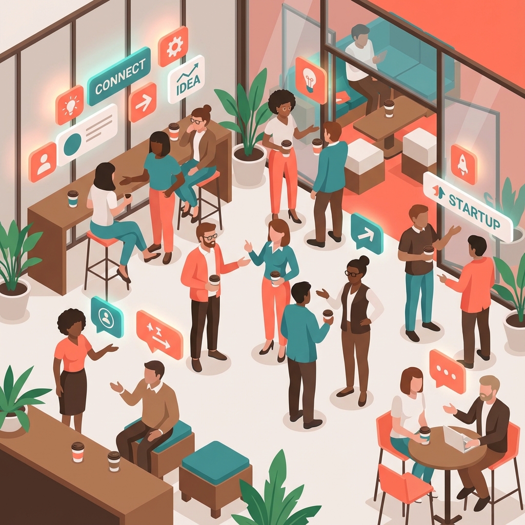 People networking at a coffee shop